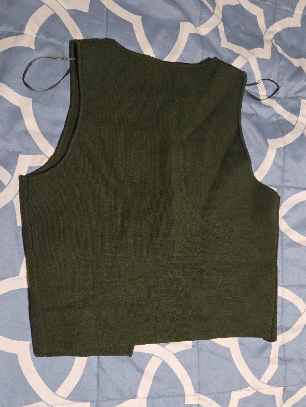 Zara Olive Green Ribbed Button-Front Tank - Picture 4 of 4